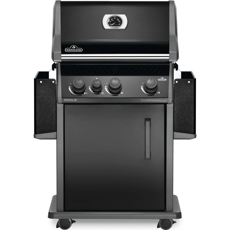 Napoleon Rogue 3 Burner Free Standing 42000 BTU Gas Grill with Side Burner and